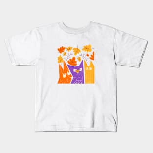 Two foxes and One cat Kids T-Shirt